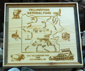 Yellowstone National Park River Map Wildlife Plaque